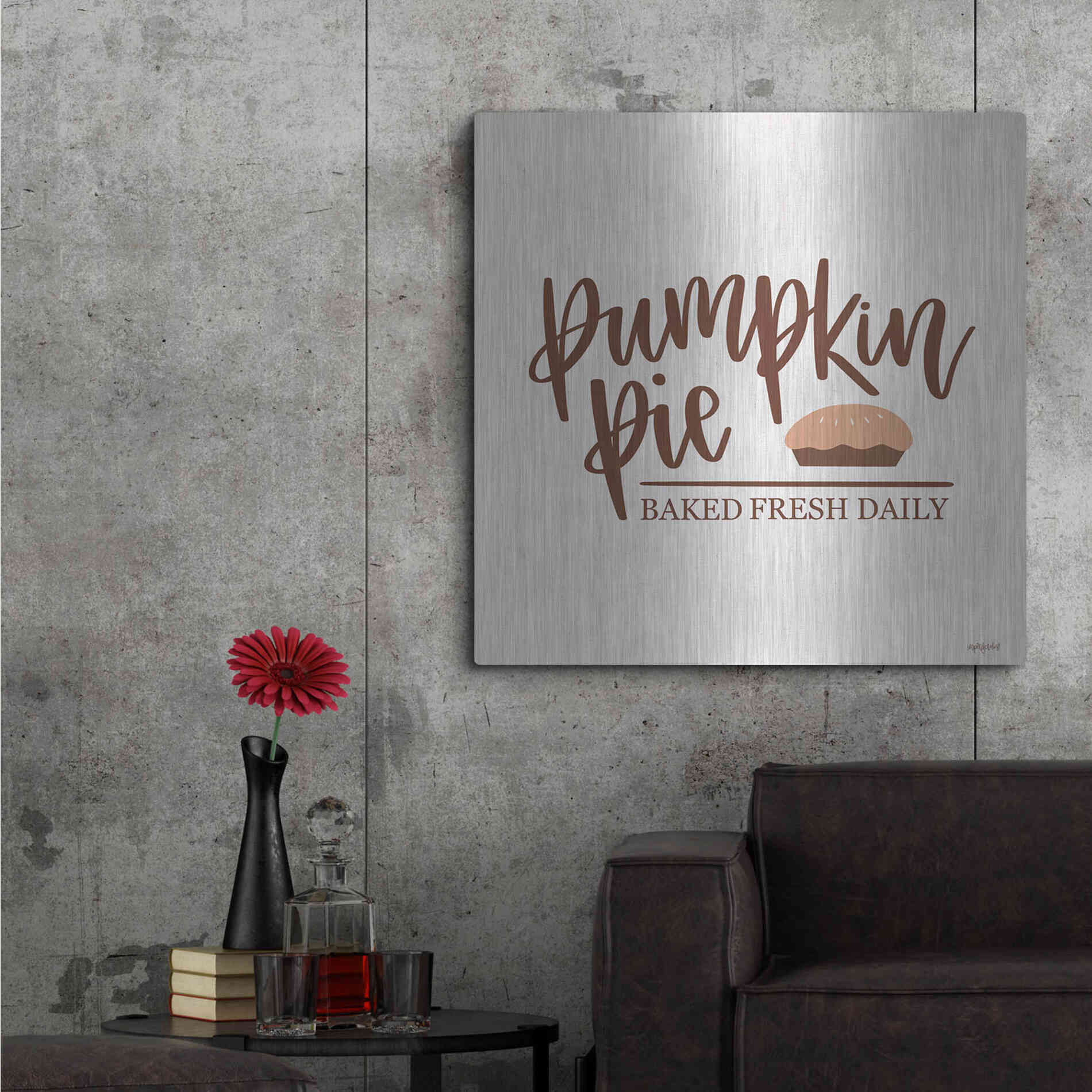 Luxe Metal Art 'Pumpkin Pie' by Imperfect Dust, Metal Wall Art,36x36