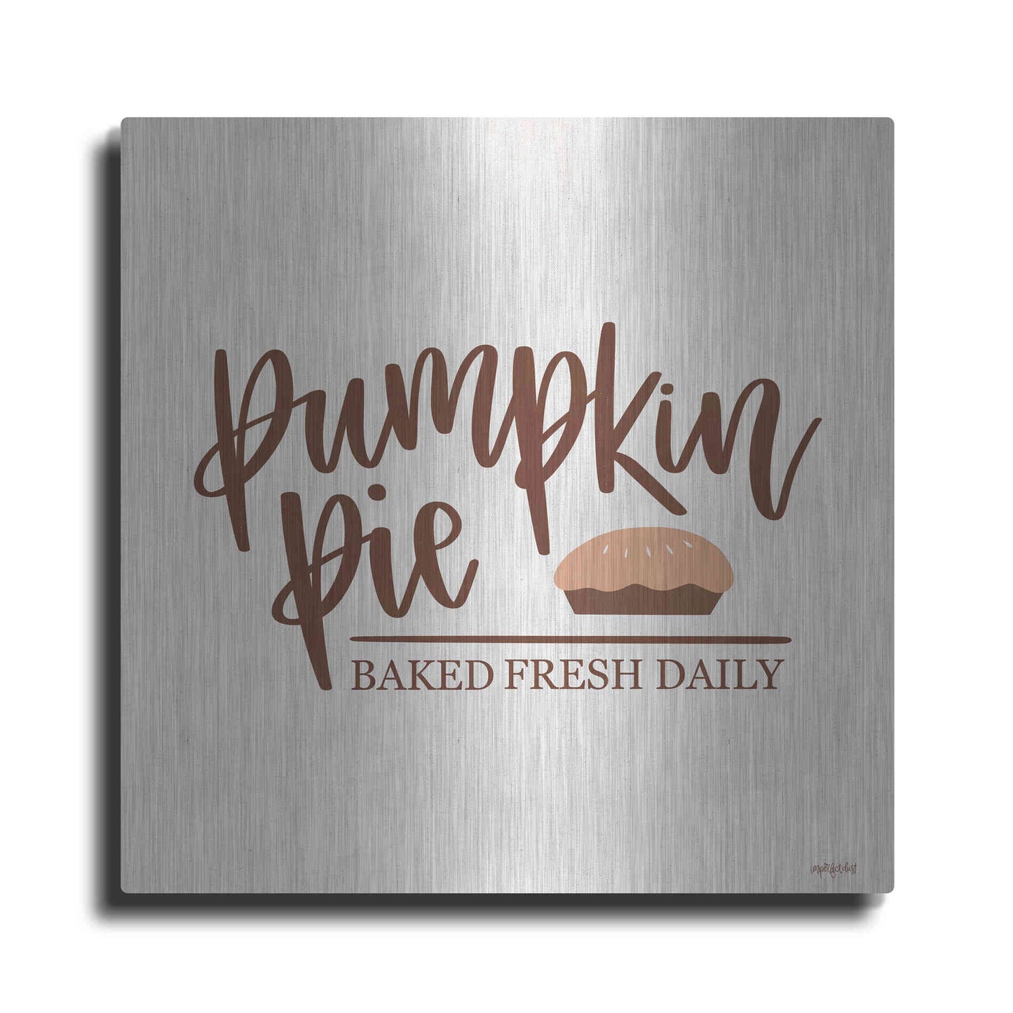 Luxe Metal Art 'Pumpkin Pie' by Imperfect Dust, Metal Wall Art
