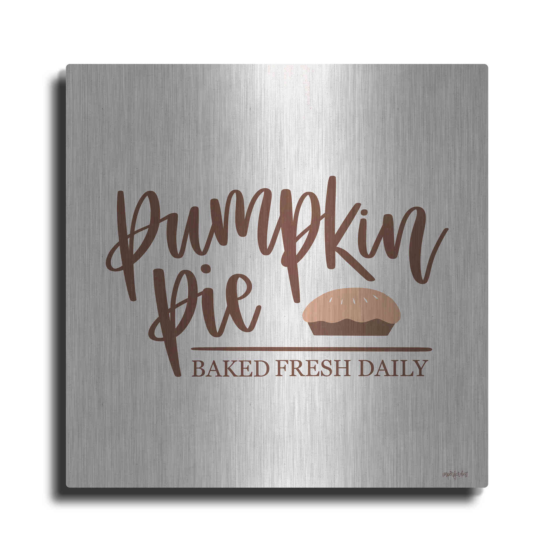 Luxe Metal Art 'Pumpkin Pie' by Imperfect Dust, Metal Wall Art