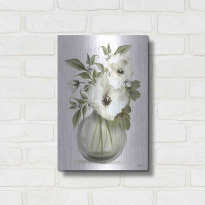 Luxe Metal Art 'Botanical Posies' by House Fenway, Metal Wall Art,12x16