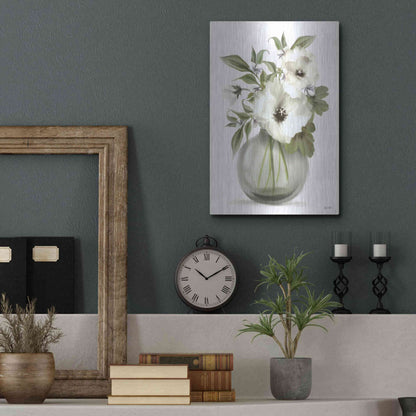 Luxe Metal Art 'Botanical Posies' by House Fenway, Metal Wall Art,12x16