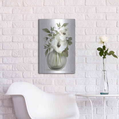 Luxe Metal Art 'Botanical Posies' by House Fenway, Metal Wall Art,16x24