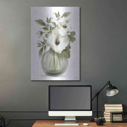 Luxe Metal Art 'Botanical Posies' by House Fenway, Metal Wall Art,24x36