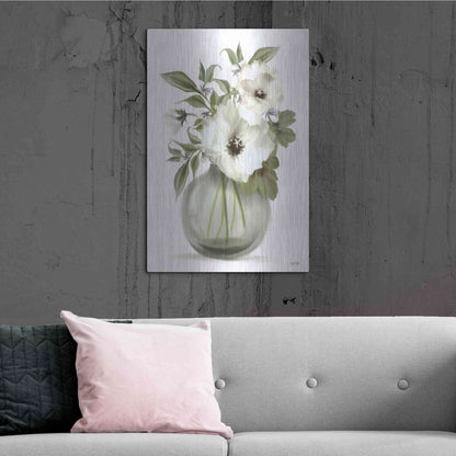 Luxe Metal Art 'Botanical Posies' by House Fenway, Metal Wall Art,24x36