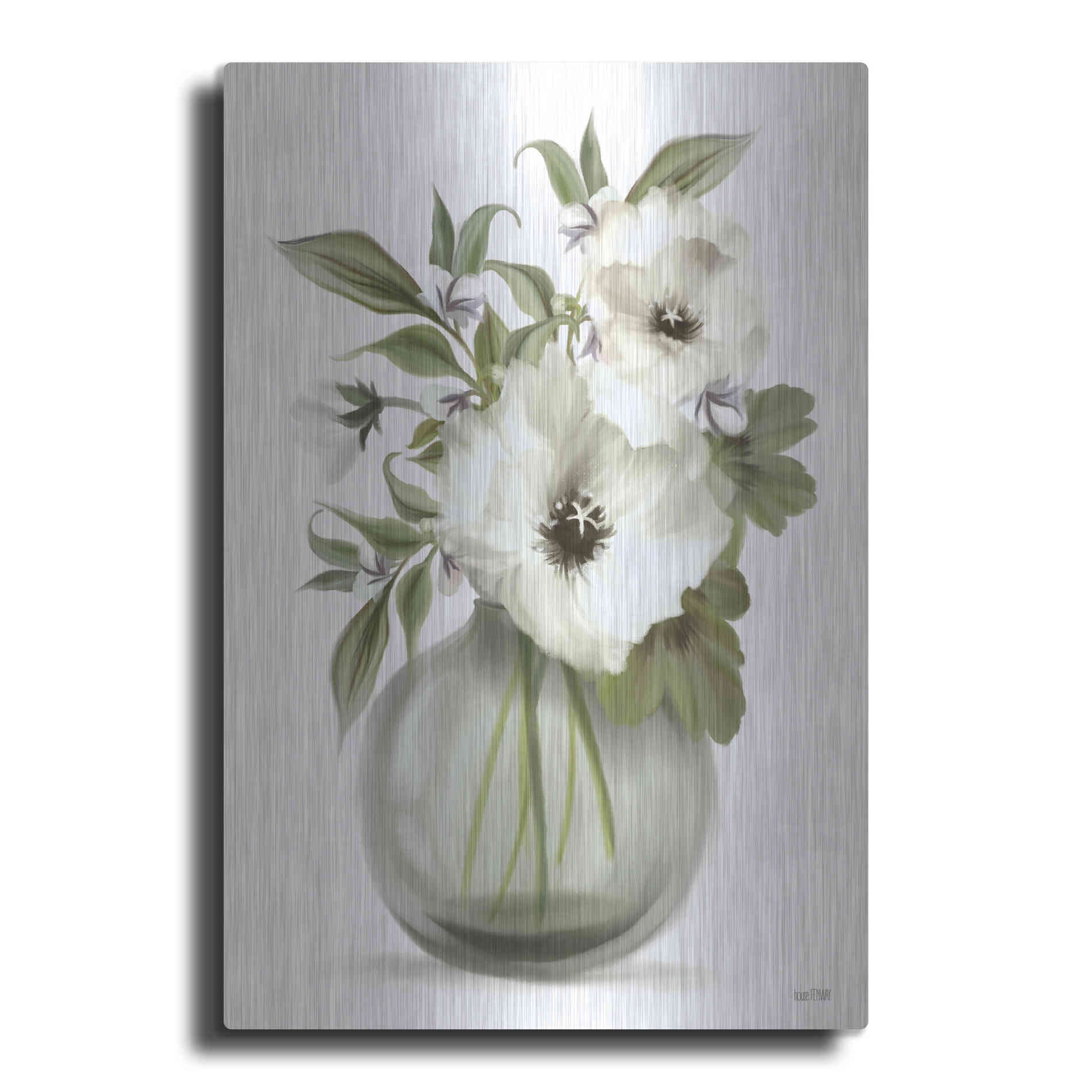 Luxe Metal Art 'Botanical Posies' by House Fenway, Metal Wall Art