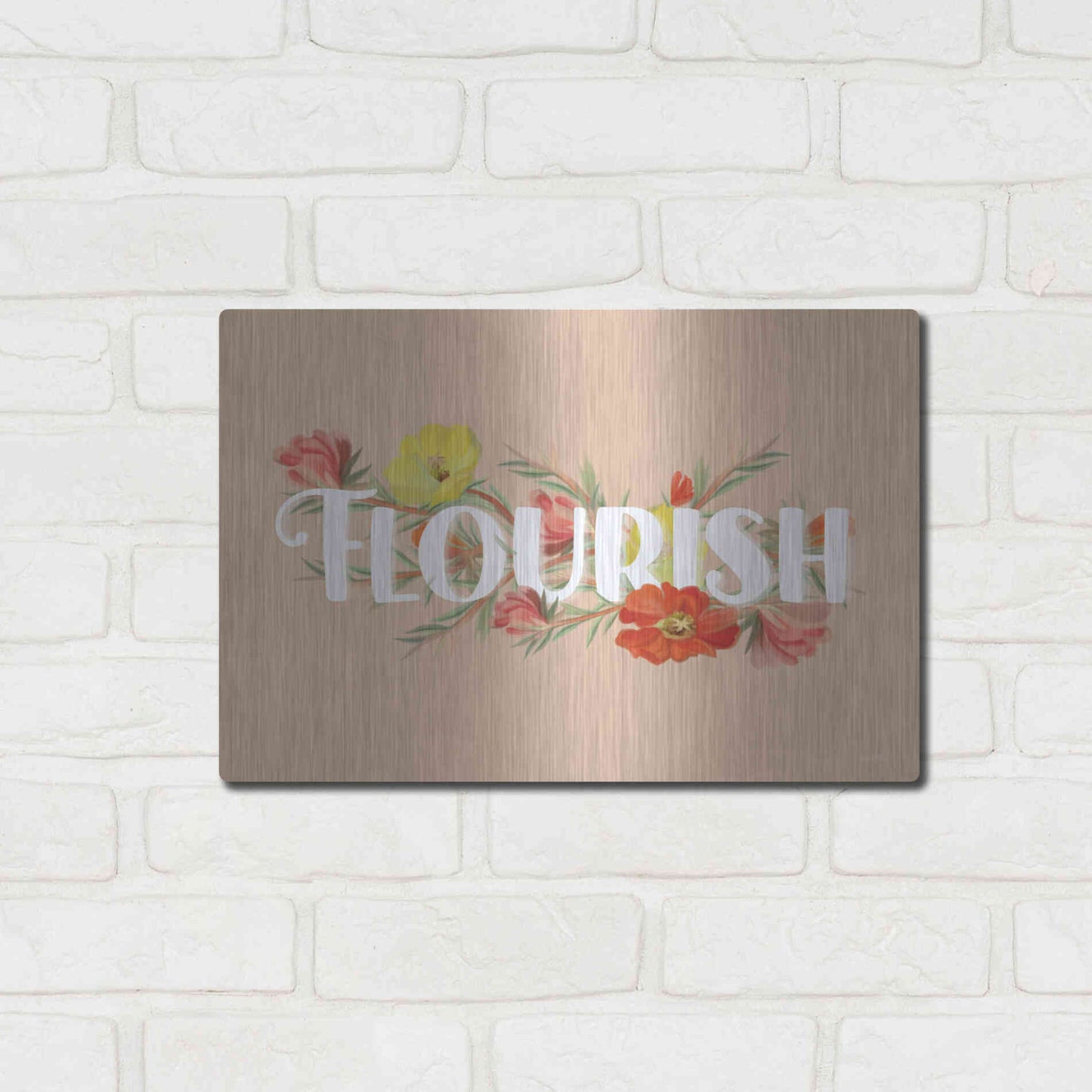 Luxe Metal Art 'Flourish' by House Fenway, Metal Wall Art,16x12