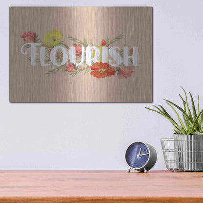 Luxe Metal Art 'Flourish' by House Fenway, Metal Wall Art,16x12