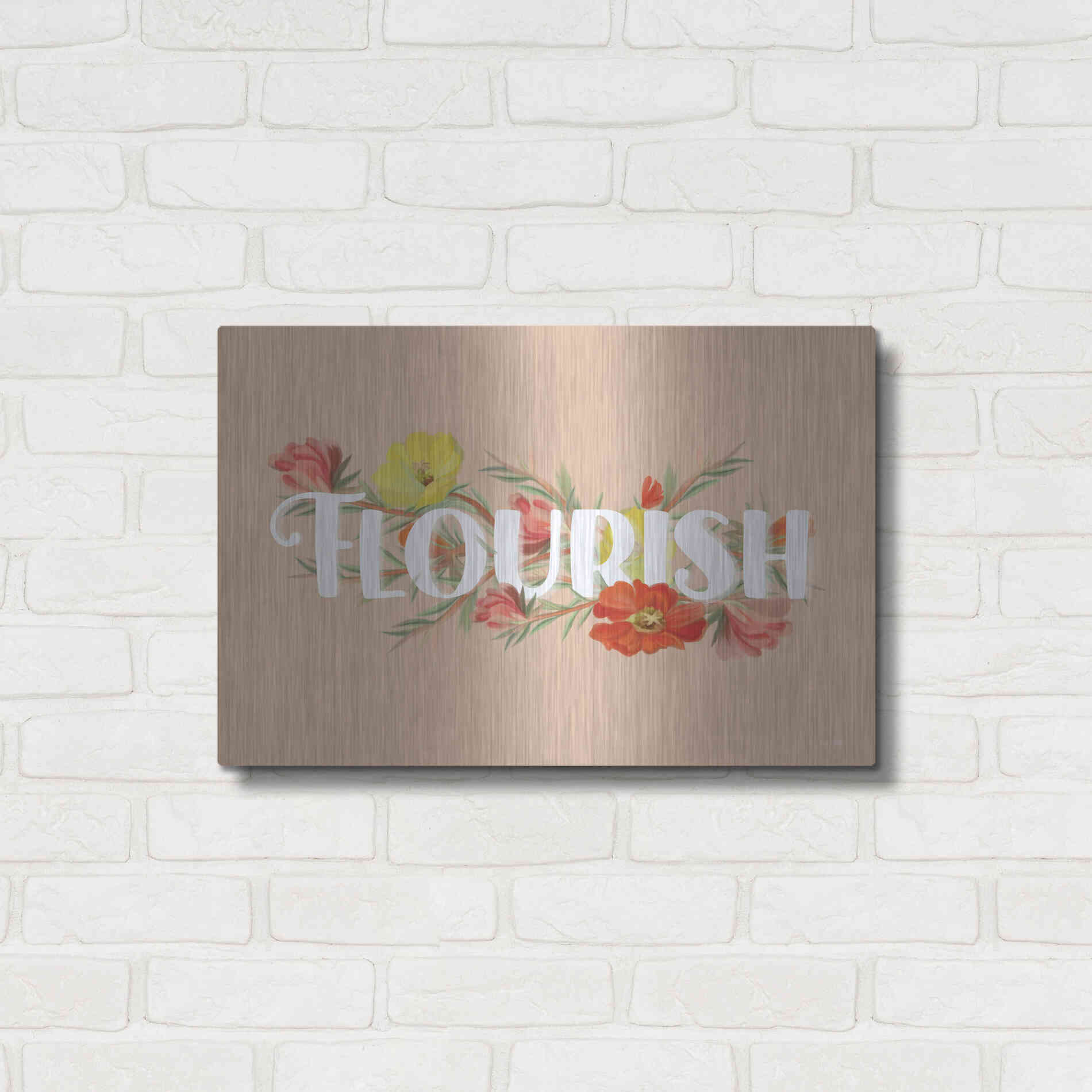 Luxe Metal Art 'Flourish' by House Fenway, Metal Wall Art,24x16