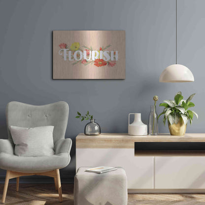 Luxe Metal Art 'Flourish' by House Fenway, Metal Wall Art,24x16