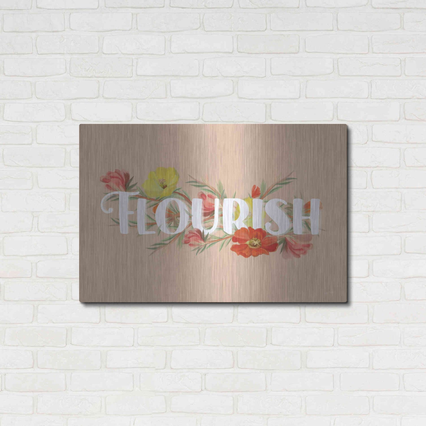 Luxe Metal Art 'Flourish' by House Fenway, Metal Wall Art,36x24