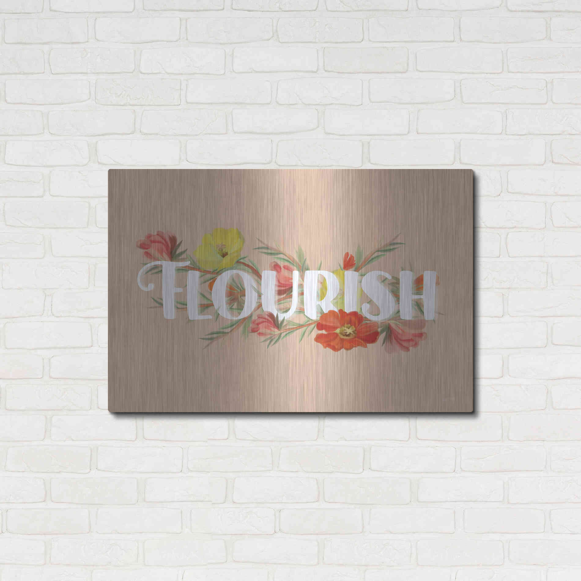 Luxe Metal Art 'Flourish' by House Fenway, Metal Wall Art,36x24