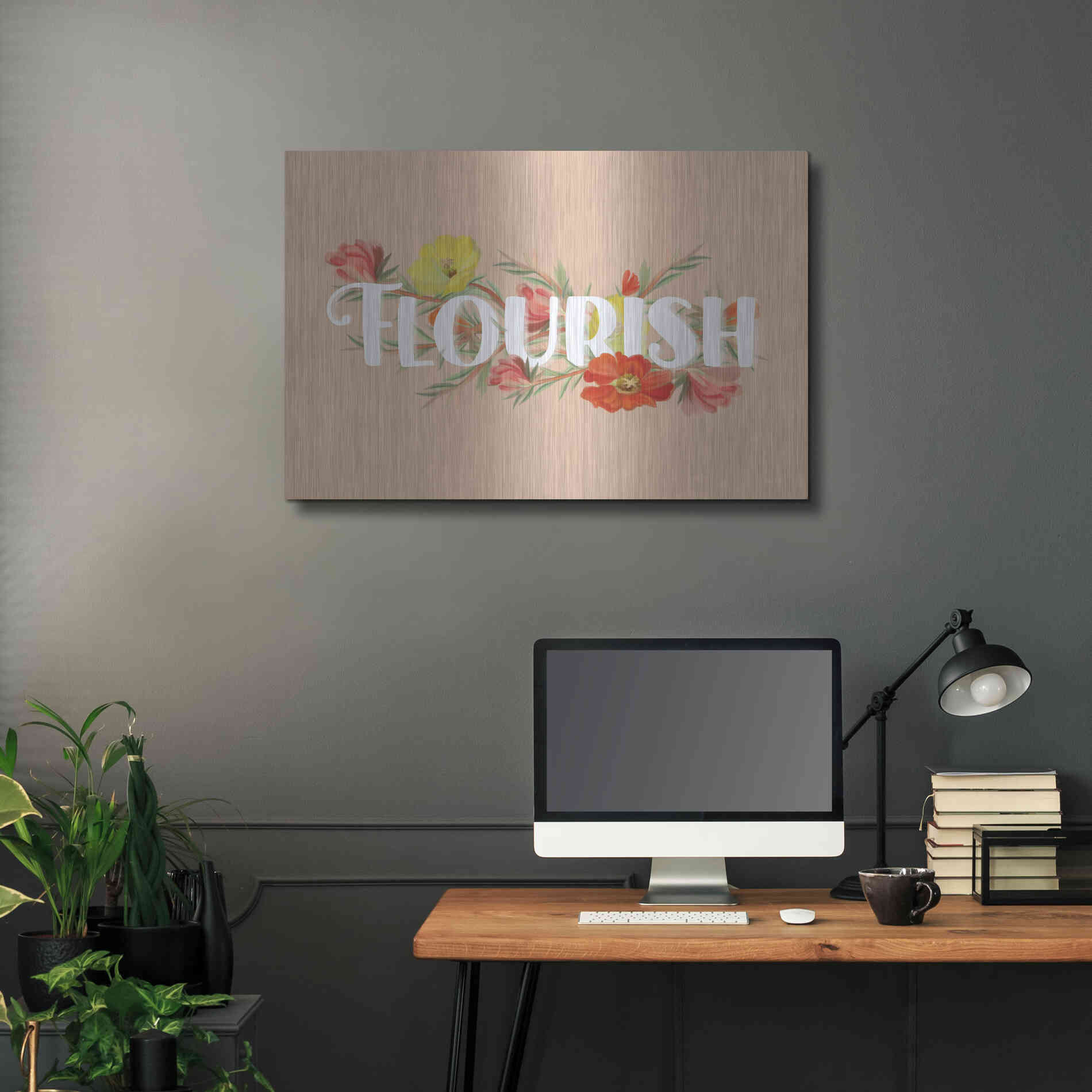 Luxe Metal Art 'Flourish' by House Fenway, Metal Wall Art,36x24