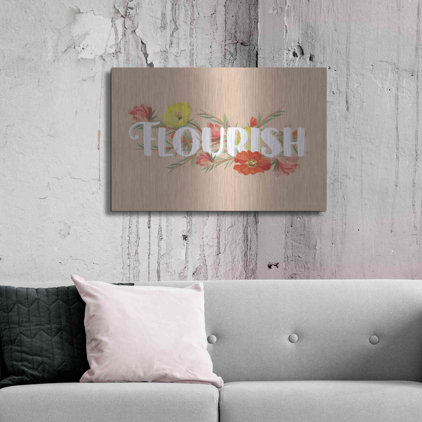 Luxe Metal Art 'Flourish' by House Fenway, Metal Wall Art,36x24
