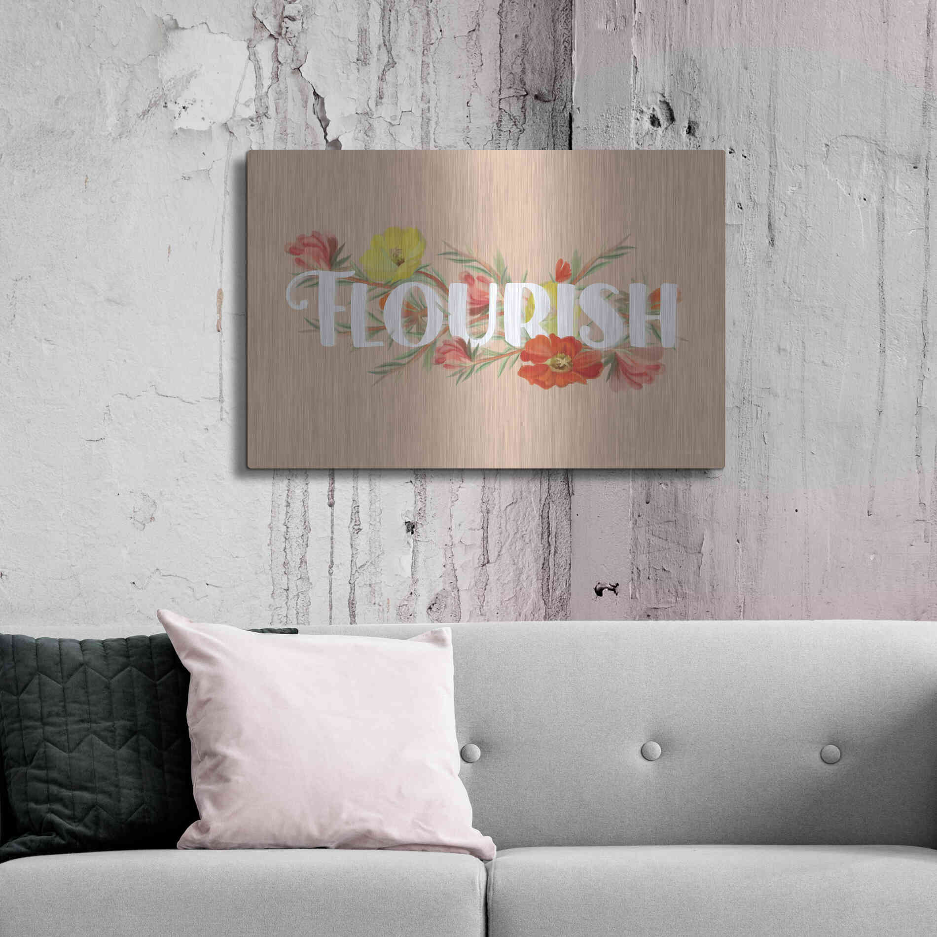 Luxe Metal Art 'Flourish' by House Fenway, Metal Wall Art,36x24