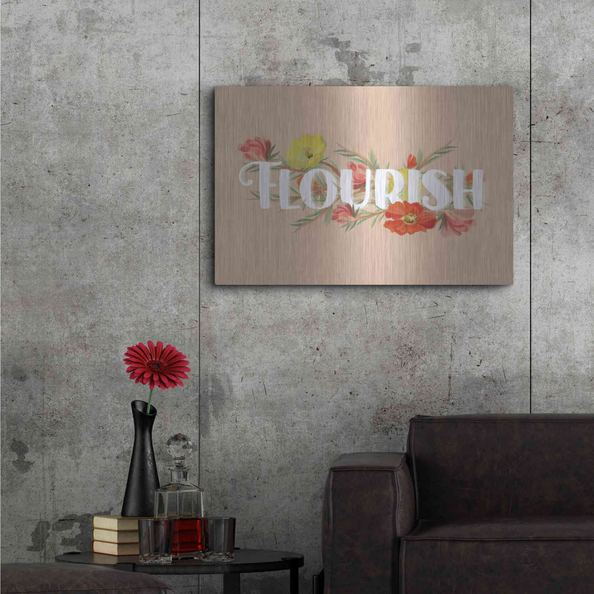 Luxe Metal Art 'Flourish' by House Fenway, Metal Wall Art,36x24