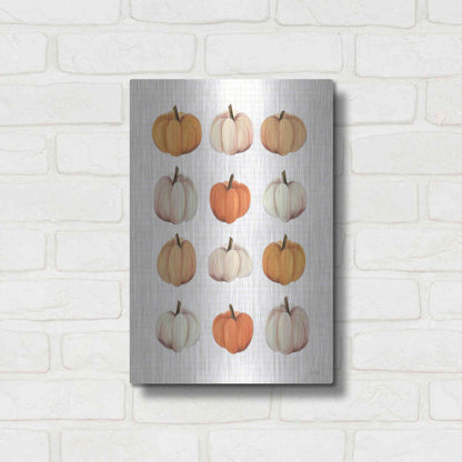 Luxe Metal Art 'Lots Of Pumpkins' by House Fenway, Metal Wall Art,12x16