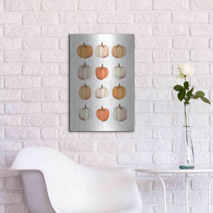 Luxe Metal Art 'Lots Of Pumpkins' by House Fenway, Metal Wall Art,16x24