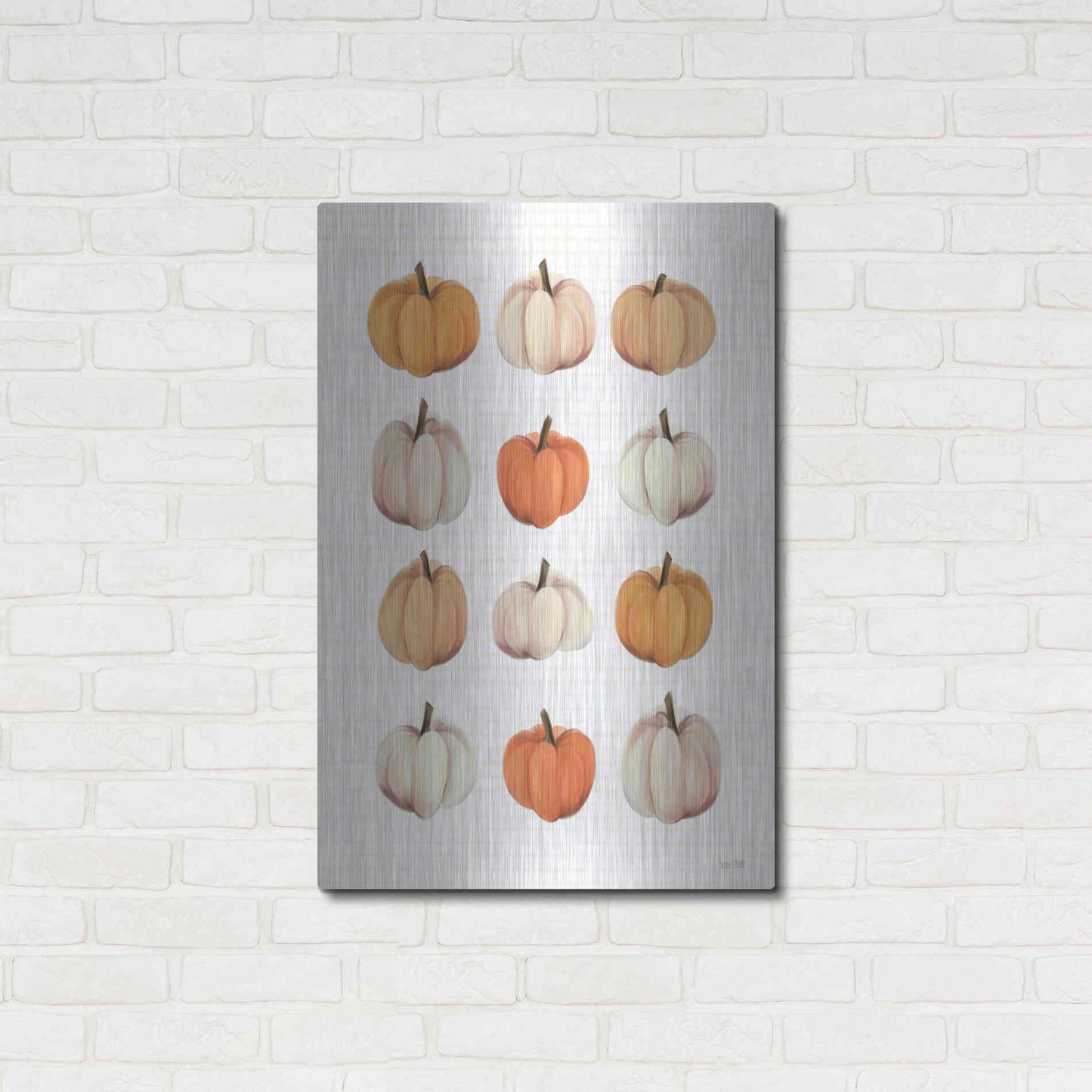Luxe Metal Art 'Lots Of Pumpkins' by House Fenway, Metal Wall Art,24x36