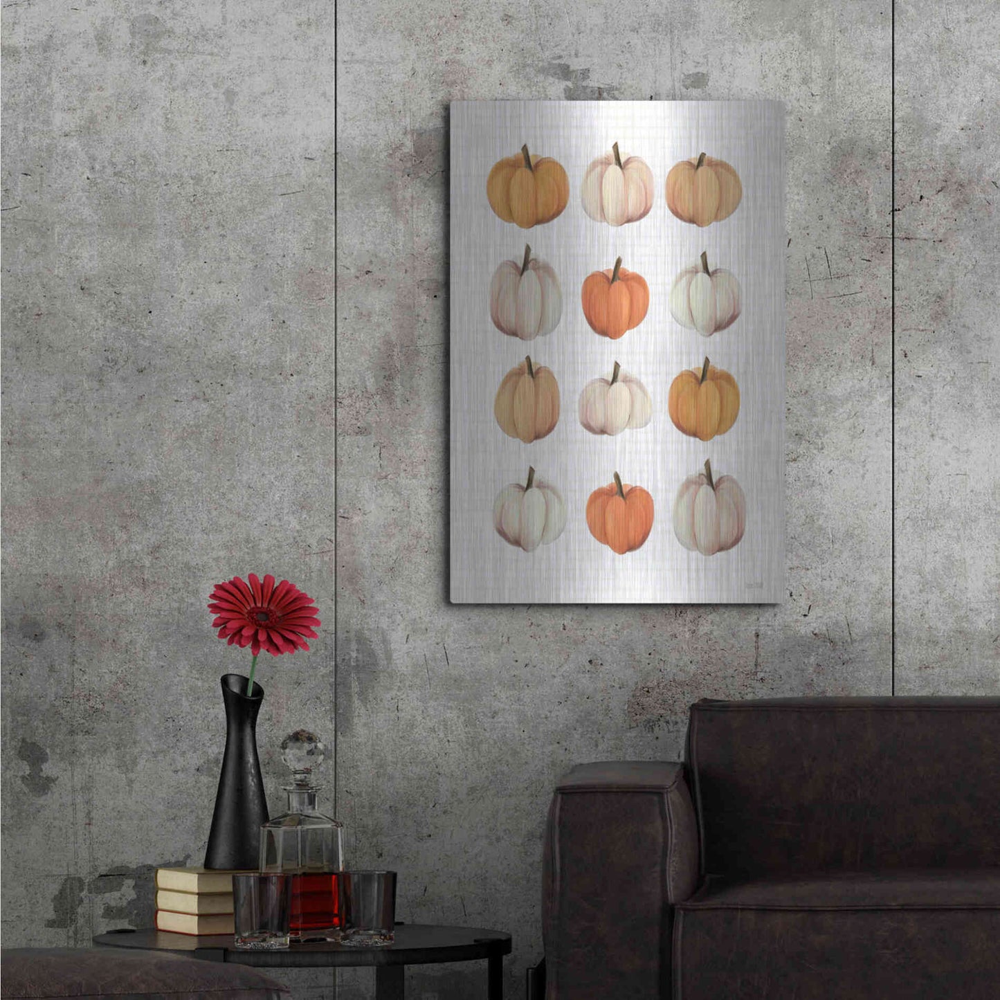 Luxe Metal Art 'Lots Of Pumpkins' by House Fenway, Metal Wall Art,24x36