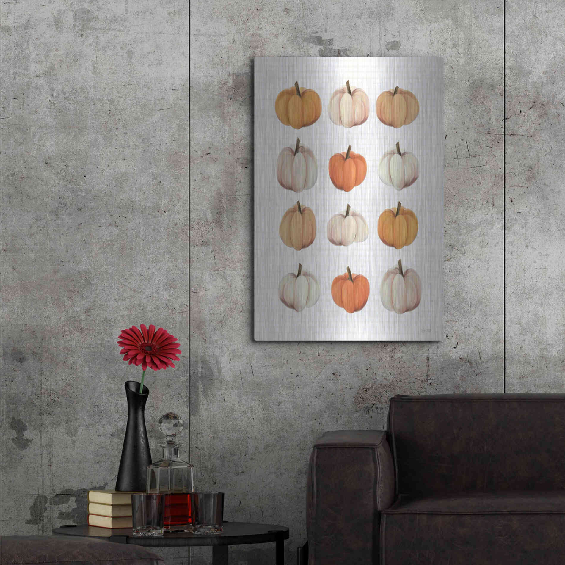 Luxe Metal Art 'Lots Of Pumpkins' by House Fenway, Metal Wall Art,24x36