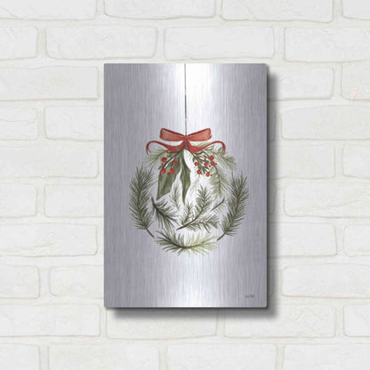 Luxe Metal Art 'Evergreen Ornament I' by House Fenway, Metal Wall Art,12x16