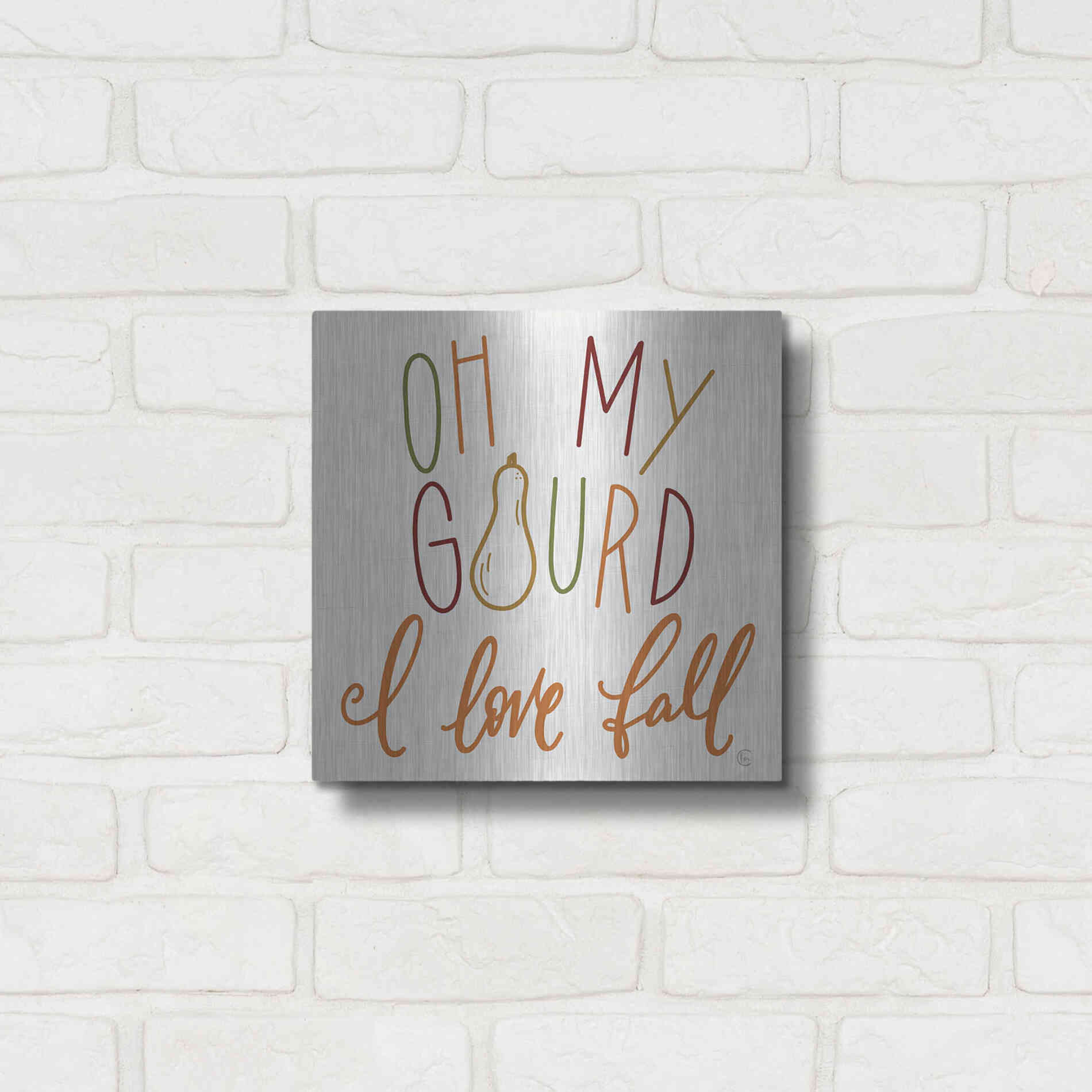 Luxe Metal Art 'Oh My Gourd ' by Fearfully Made Creations, Metal Wall Art,12x12