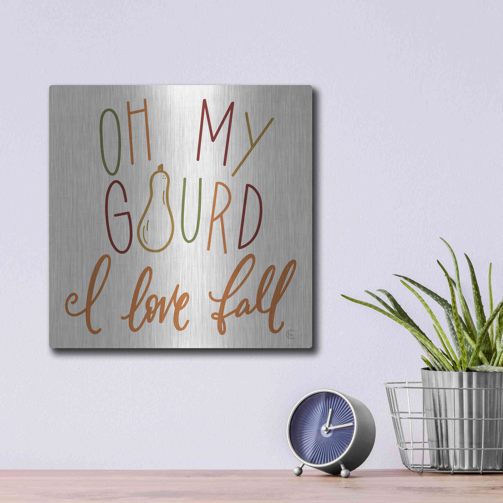 Luxe Metal Art 'Oh My Gourd ' by Fearfully Made Creations, Metal Wall Art,12x12