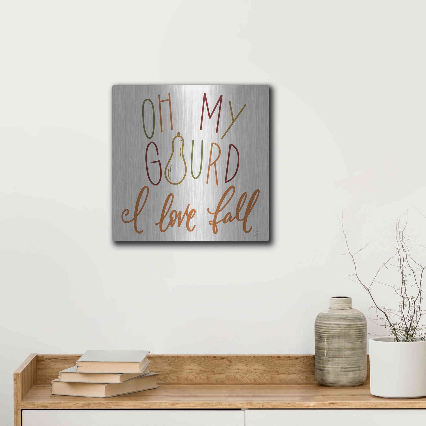 Luxe Metal Art 'Oh My Gourd ' by Fearfully Made Creations, Metal Wall Art,12x12