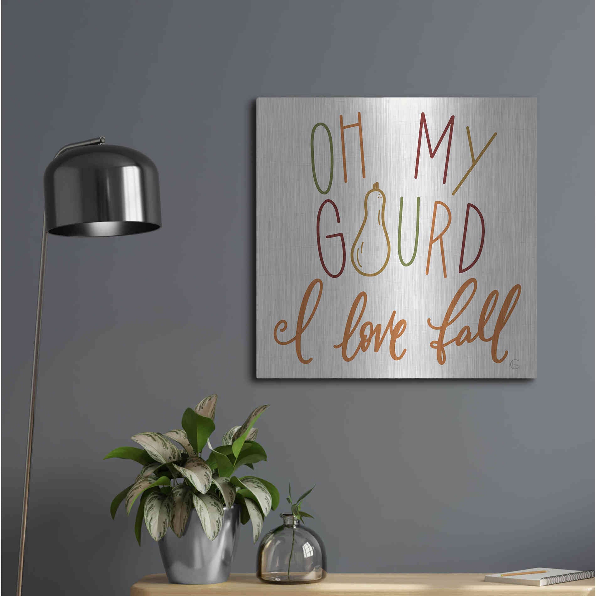 Luxe Metal Art 'Oh My Gourd ' by Fearfully Made Creations, Metal Wall Art,24x24