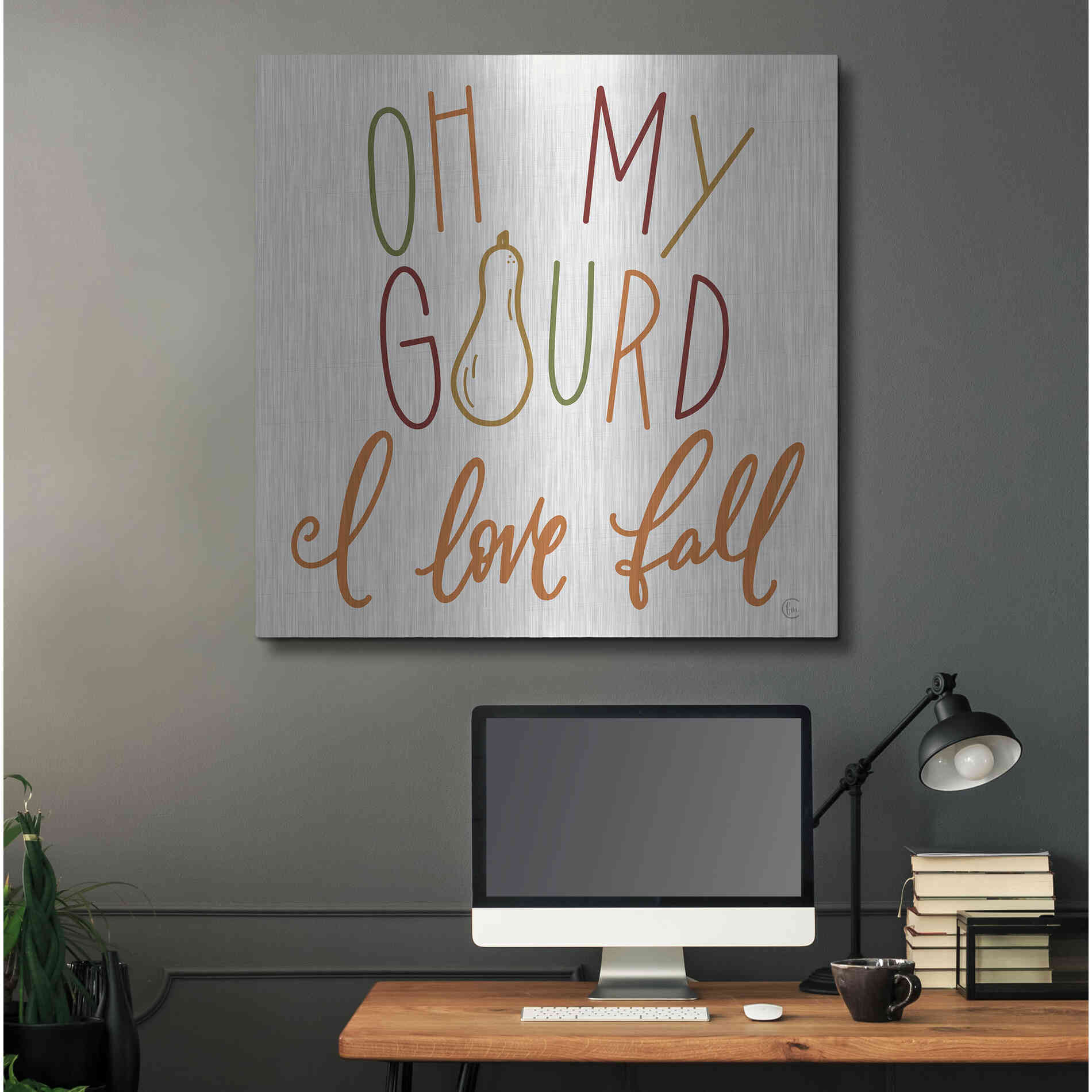 Luxe Metal Art 'Oh My Gourd ' by Fearfully Made Creations, Metal Wall Art,36x36