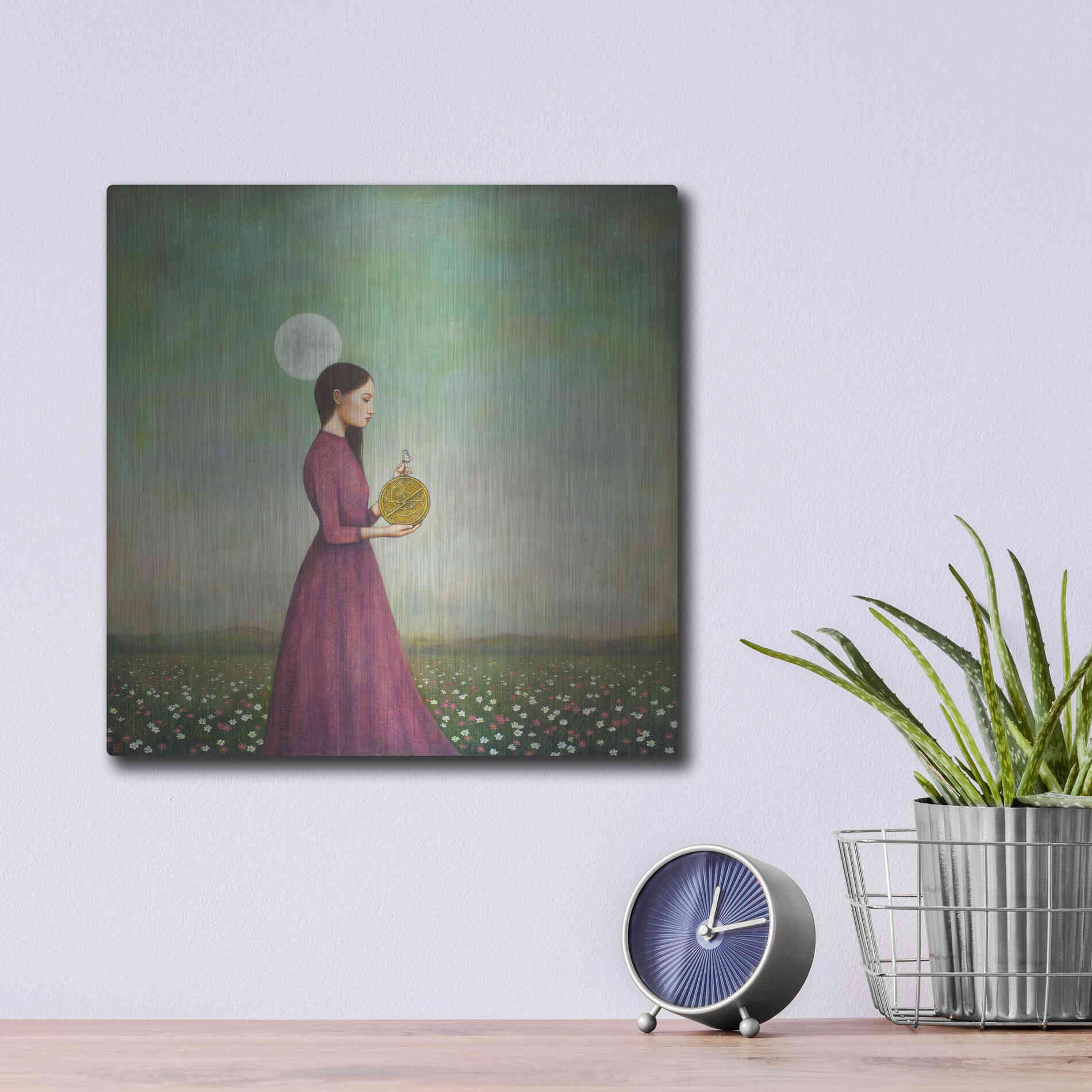 Luxe Metal Art 'Counting on the Cosmos' by Duy Huynh, Metal Wall Art,12x12