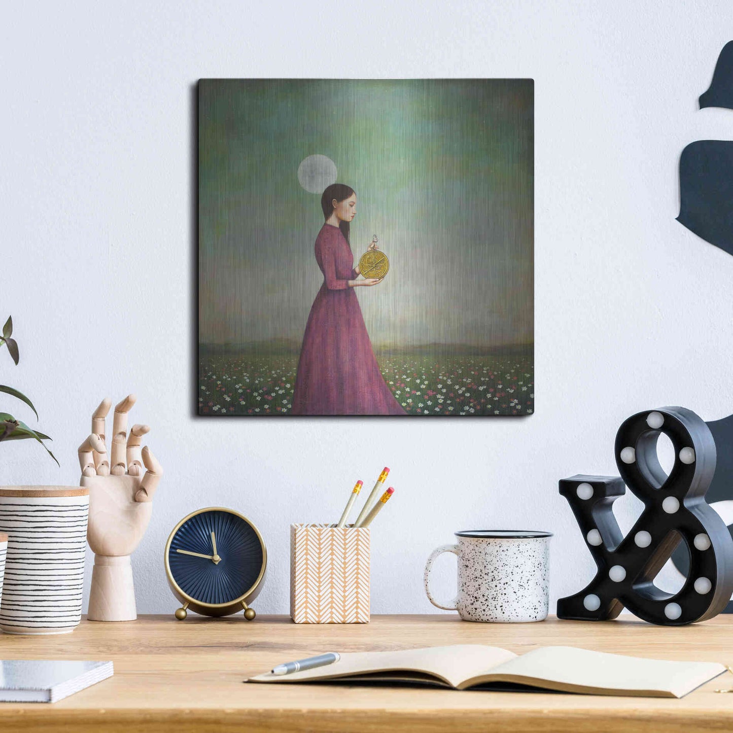 Luxe Metal Art 'Counting on the Cosmos' by Duy Huynh, Metal Wall Art,12x12