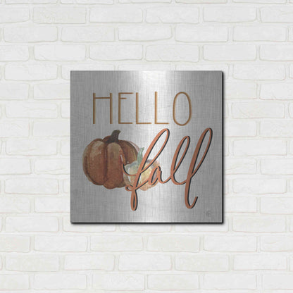 Luxe Metal Art 'Hello Fall' by Fearfully Made Creations, Metal Wall Art,24x24