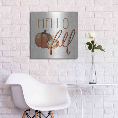 Luxe Metal Art 'Hello Fall' by Fearfully Made Creations, Metal Wall Art,24x24