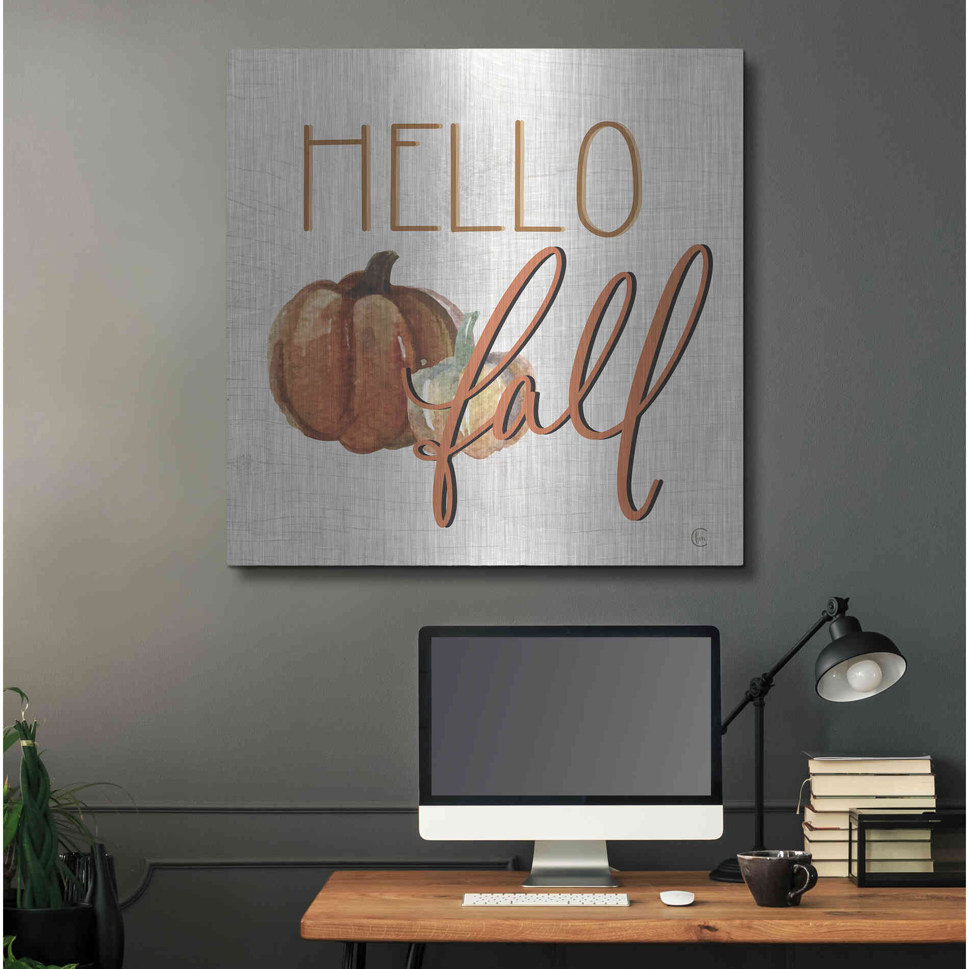 Luxe Metal Art 'Hello Fall' by Fearfully Made Creations, Metal Wall Art,36x36