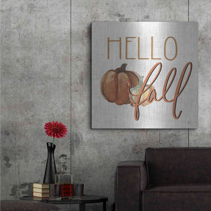 Luxe Metal Art 'Hello Fall' by Fearfully Made Creations, Metal Wall Art,36x36