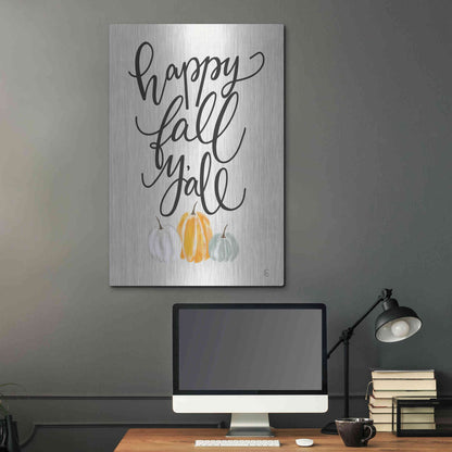 Luxe Metal Art 'Happy Fall Y'All' by Fearfully Made Creations, Metal Wall Art,24x36