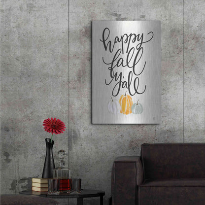 Luxe Metal Art 'Happy Fall Y'All' by Fearfully Made Creations, Metal Wall Art,24x36