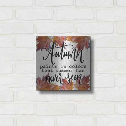 Luxe Metal Art 'Autumn Paints In Colors' by Fearfully Made Creations, Metal Wall Art,12x12