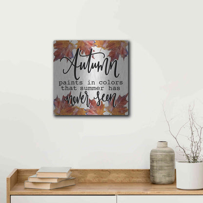 Luxe Metal Art 'Autumn Paints In Colors' by Fearfully Made Creations, Metal Wall Art,12x12