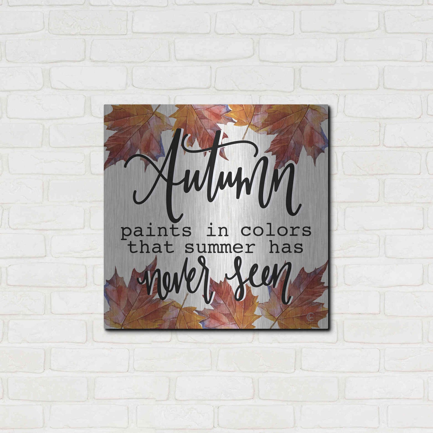 Luxe Metal Art 'Autumn Paints In Colors' by Fearfully Made Creations, Metal Wall Art,24x24