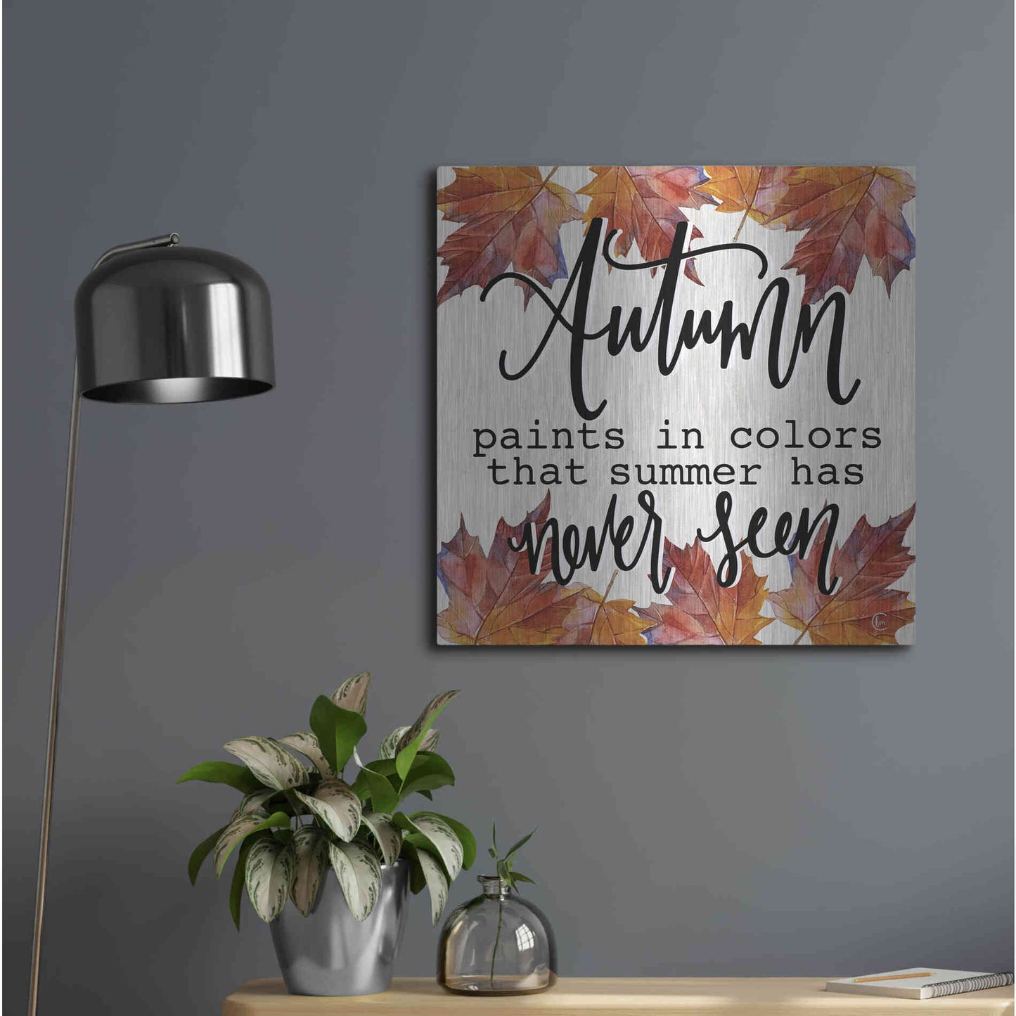 Luxe Metal Art 'Autumn Paints In Colors' by Fearfully Made Creations, Metal Wall Art,24x24