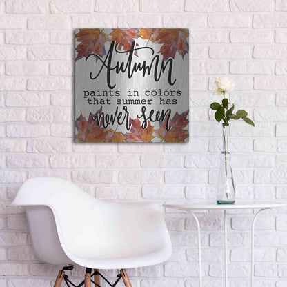 Luxe Metal Art 'Autumn Paints In Colors' by Fearfully Made Creations, Metal Wall Art,24x24