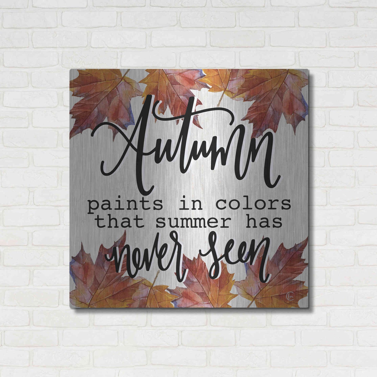 Luxe Metal Art 'Autumn Paints In Colors' by Fearfully Made Creations, Metal Wall Art,36x36