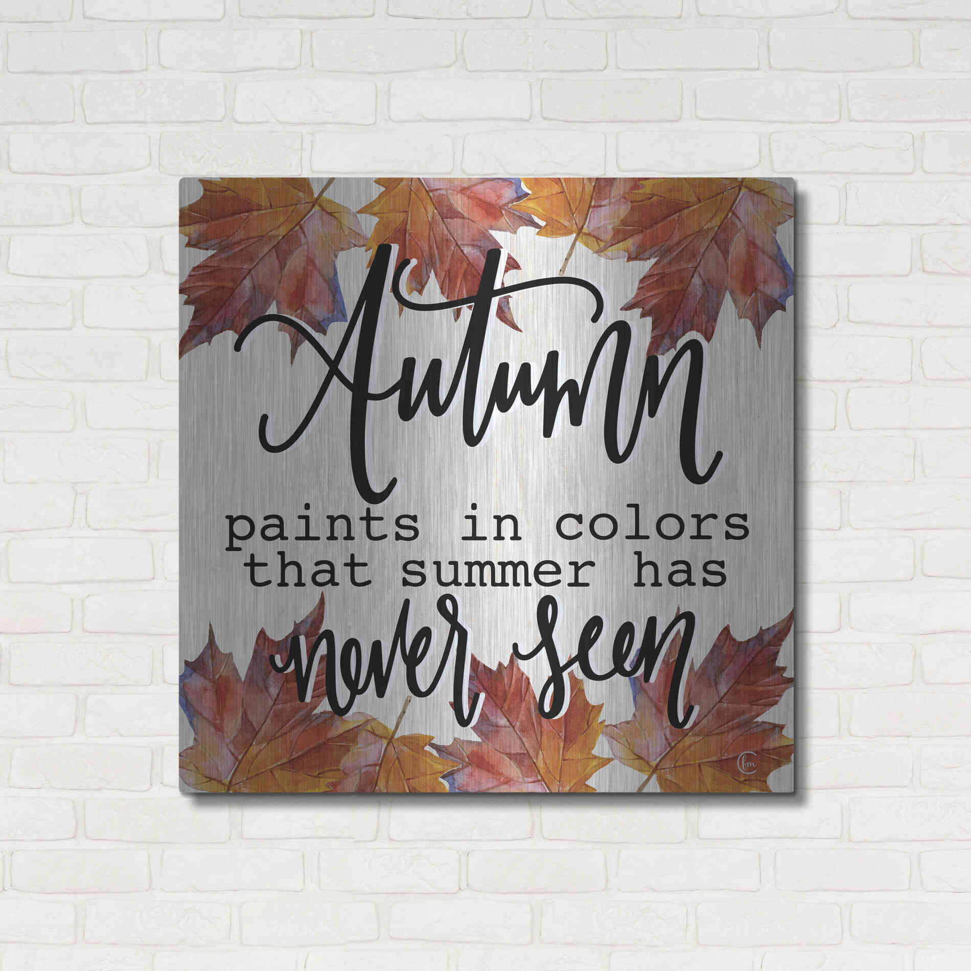 Luxe Metal Art 'Autumn Paints In Colors' by Fearfully Made Creations, Metal Wall Art,36x36