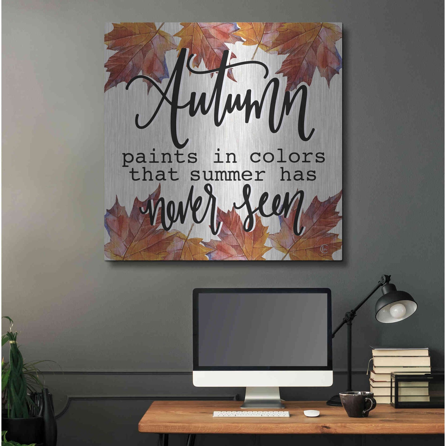 Luxe Metal Art 'Autumn Paints In Colors' by Fearfully Made Creations, Metal Wall Art,36x36