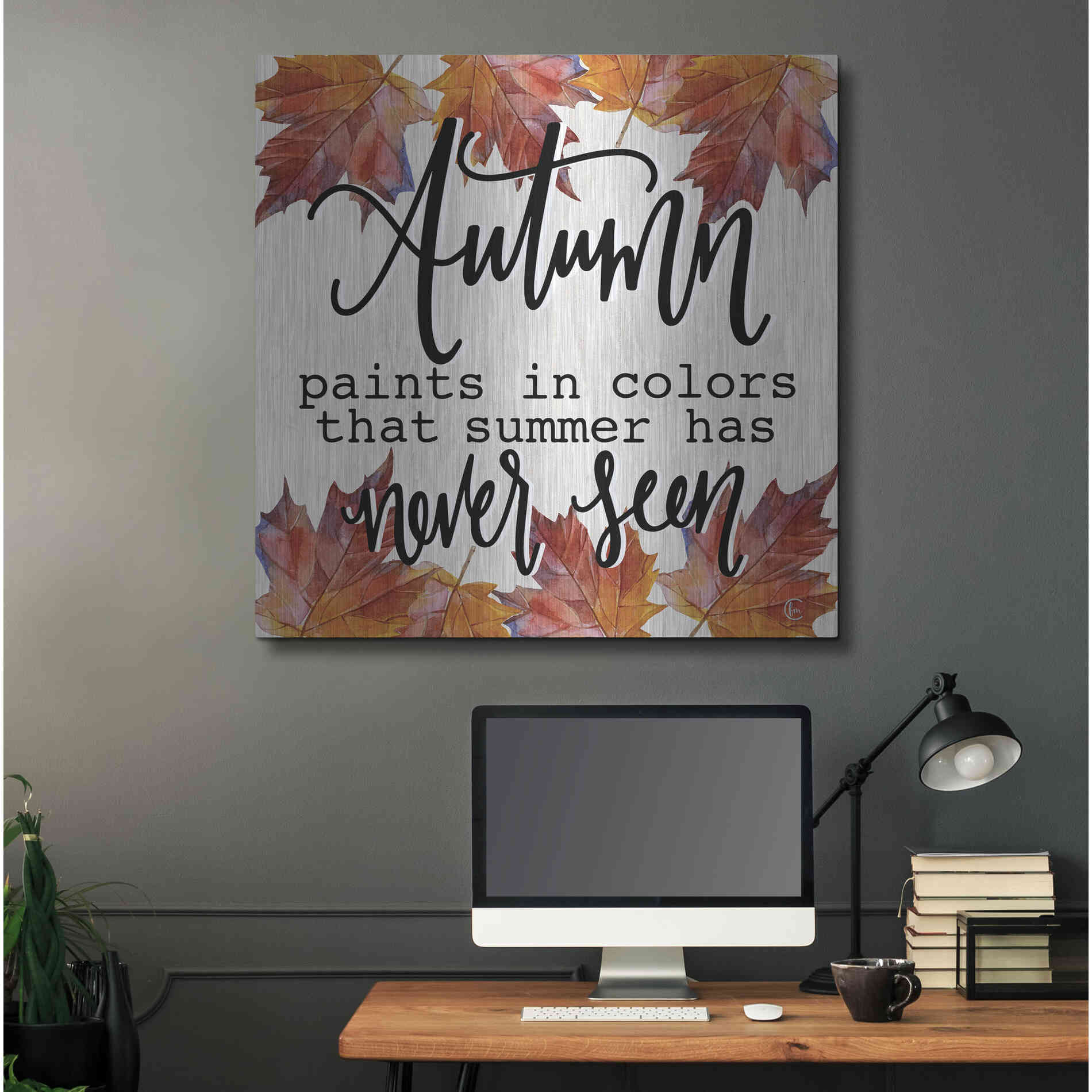 Luxe Metal Art 'Autumn Paints In Colors' by Fearfully Made Creations, Metal Wall Art,36x36
