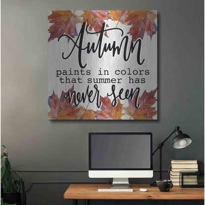 Luxe Metal Art 'Autumn Paints In Colors' by Fearfully Made Creations, Metal Wall Art,36x36