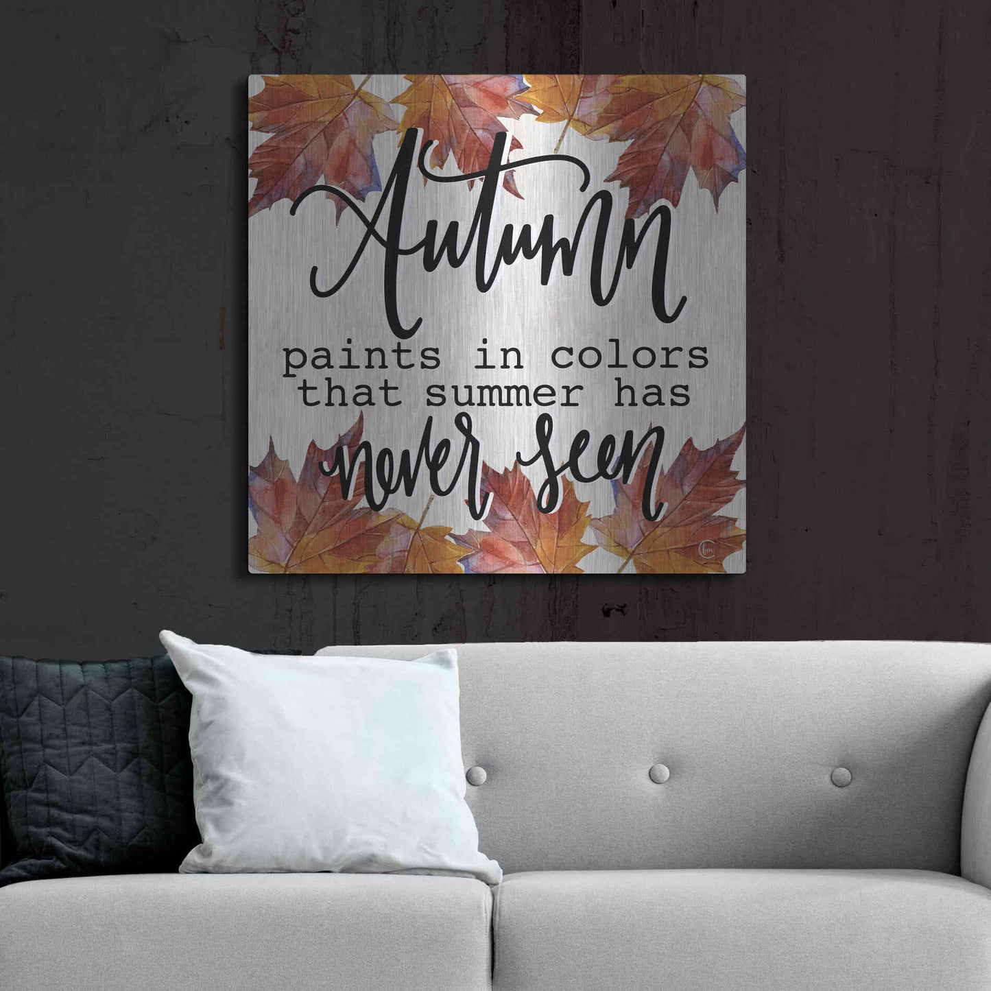 Luxe Metal Art 'Autumn Paints In Colors' by Fearfully Made Creations, Metal Wall Art,36x36