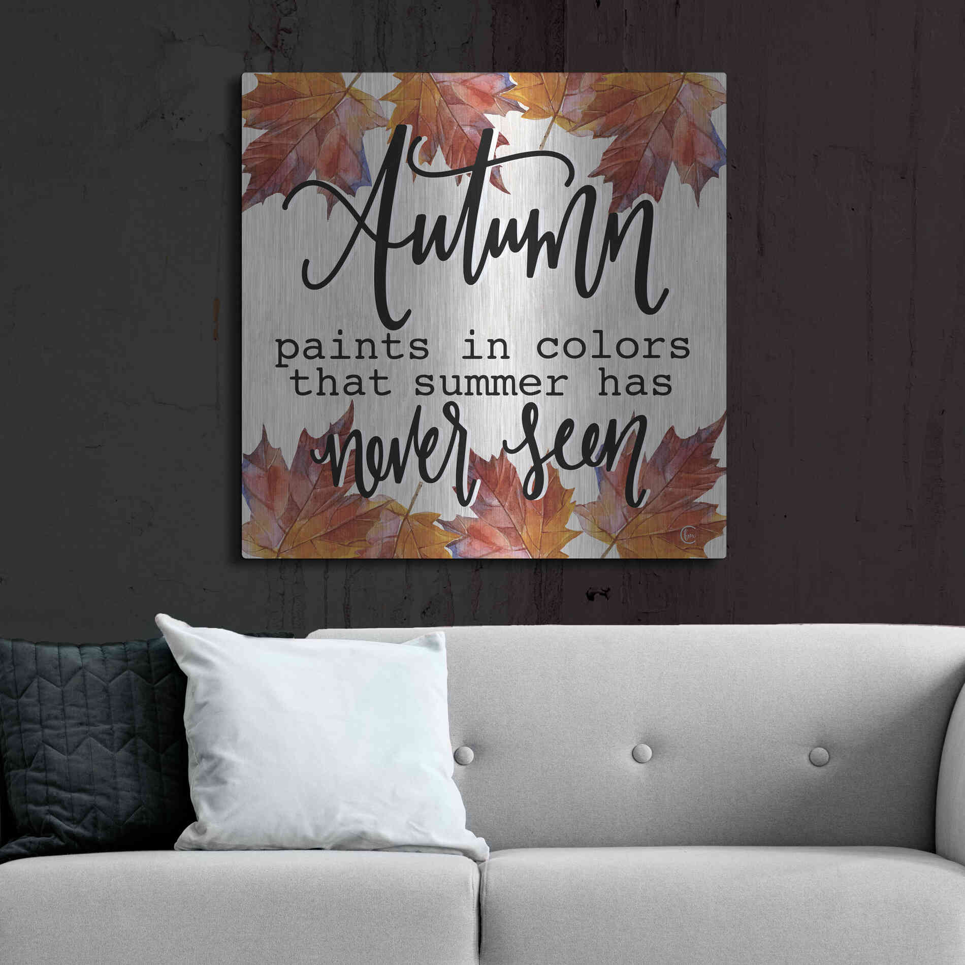 Luxe Metal Art 'Autumn Paints In Colors' by Fearfully Made Creations, Metal Wall Art,36x36
